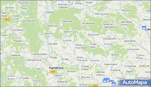 mapa Wola Kosnowa, Wola Kosnowa na mapie Targeo