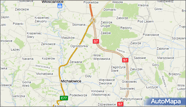 mapa Wola Więcławska, Wola Więcławska na mapie Targeo