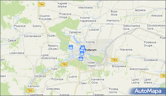 mapa Wolbrom, Wolbrom na mapie Targeo