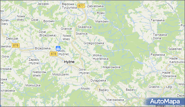 mapa Wólka Hyżneńska, Wólka Hyżneńska na mapie Targeo
