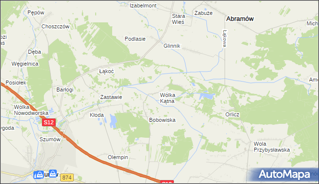 mapa Wólka Kątna, Wólka Kątna na mapie Targeo