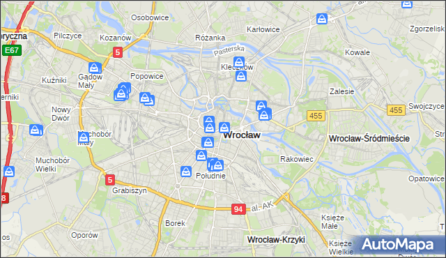 mapa Wrocławia, Wrocław na mapie Targeo