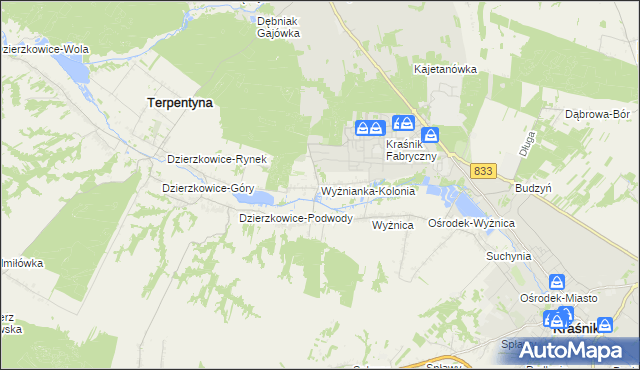 mapa Wyżnianka-Kolonia, Wyżnianka-Kolonia na mapie Targeo