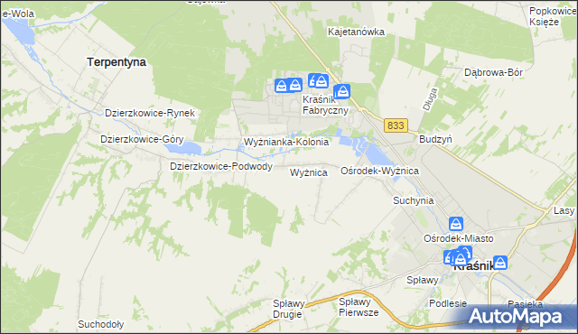 mapa Wyżnica, Wyżnica na mapie Targeo