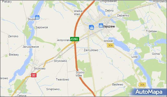 mapa Zamysłowo, Zamysłowo na mapie Targeo