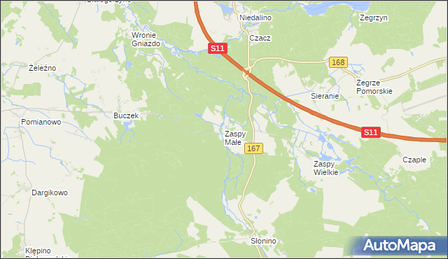 mapa Zaspy Małe, Zaspy Małe na mapie Targeo