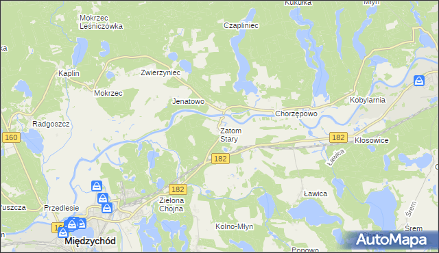mapa Zatom Stary, Zatom Stary na mapie Targeo