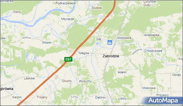 mapa Zazdrość gmina Zabrodzie, Zazdrość gmina Zabrodzie na mapie Targeo