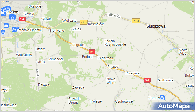 mapa Zederman, Zederman na mapie Targeo