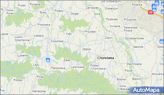 mapa Żeglce, Żeglce na mapie Targeo