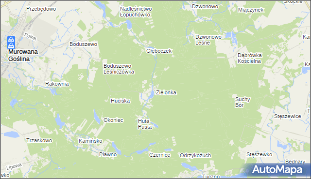 mapa Zielonka gmina Murowana Goślina, Zielonka gmina Murowana Goślina na mapie Targeo