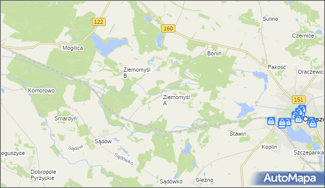 mapa Ziemomyśl A, Ziemomyśl A na mapie Targeo