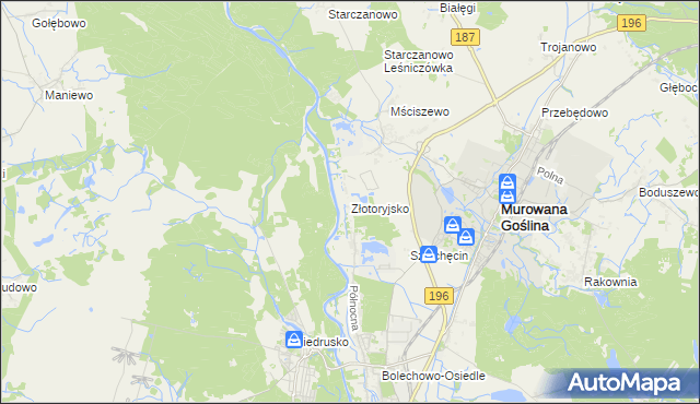 mapa Złotoryjsko, Złotoryjsko na mapie Targeo
