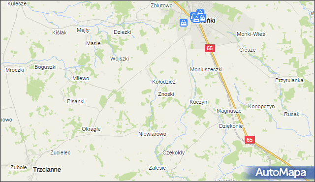 mapa Znoski, Znoski na mapie Targeo