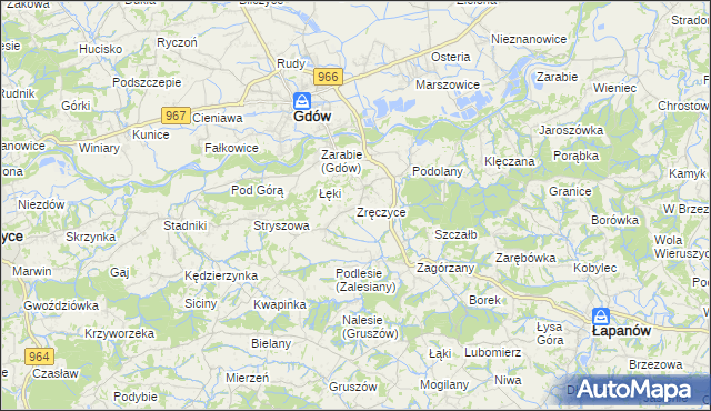 mapa Zręczyce, Zręczyce na mapie Targeo