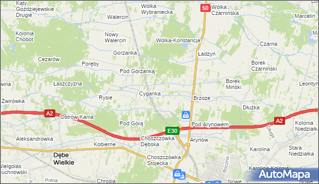 mapa Żuków gmina Mińsk Mazowiecki, Żuków gmina Mińsk Mazowiecki na mapie Targeo