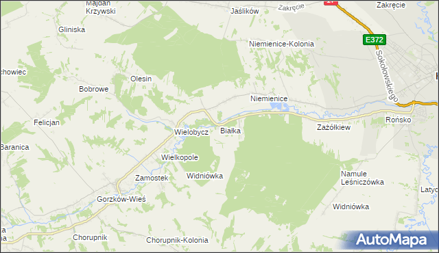 mapa Białka gmina Krasnystaw, Białka gmina Krasnystaw na mapie Targeo