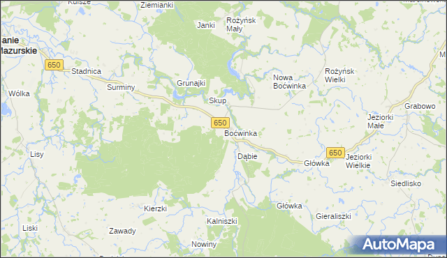 mapa Boćwinka gmina Gołdap, Boćwinka gmina Gołdap na mapie Targeo