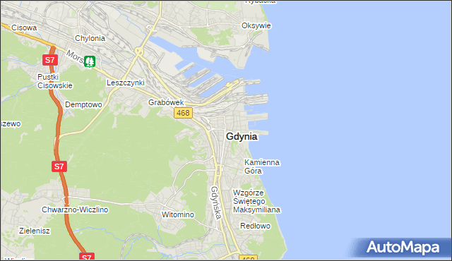 mapa Gdyni, Gdynia na mapie Targeo