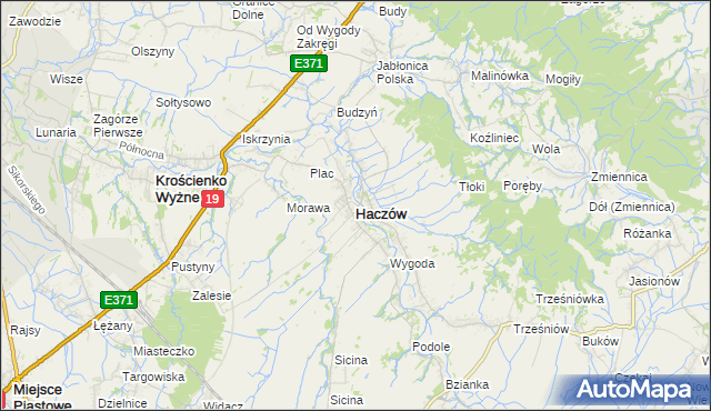 mapa Haczów, Haczów na mapie Targeo