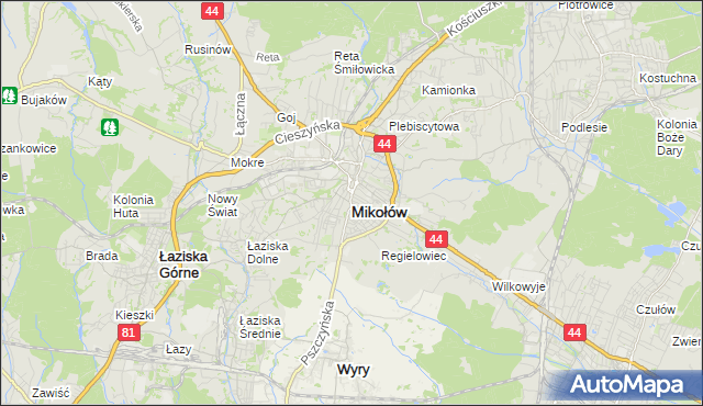 mapa Mikołów, Mikołów na mapie Targeo