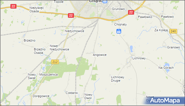 mapa Angowice, Angowice na mapie Targeo