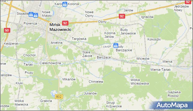 mapa Barcząca, Barcząca na mapie Targeo