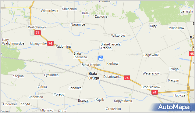 mapa Biała-Parcela, Biała-Parcela na mapie Targeo