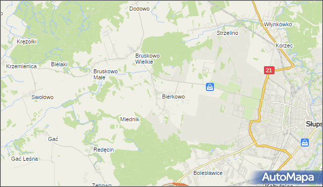 mapa Bierkowo, Bierkowo na mapie Targeo