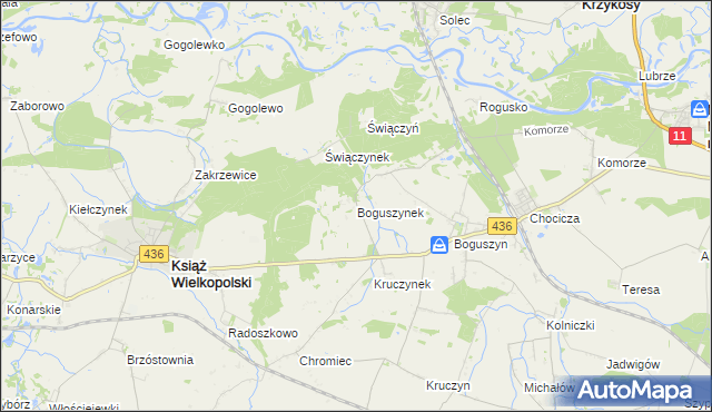 mapa Boguszynek, Boguszynek na mapie Targeo