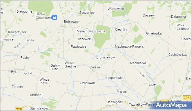 mapa Bronisławów gmina Błędów, Bronisławów gmina Błędów na mapie Targeo