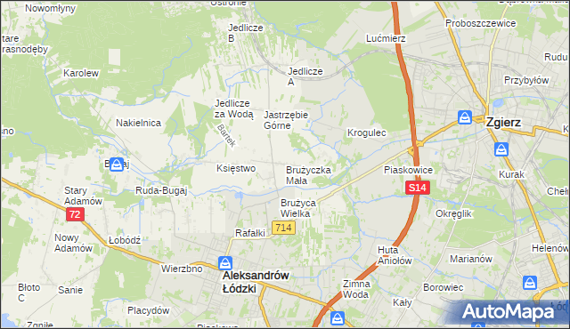 mapa Brużyczka Mała, Brużyczka Mała na mapie Targeo