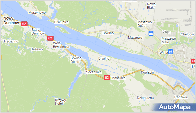 mapa Brwilno gmina Nowy Duninów, Brwilno gmina Nowy Duninów na mapie Targeo