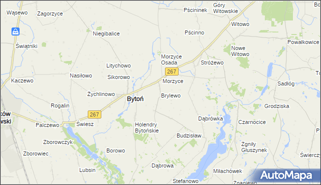 mapa Brylewo gmina Bytoń, Brylewo gmina Bytoń na mapie Targeo