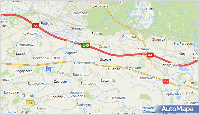 mapa Brzezie gmina Kłaj, Brzezie gmina Kłaj na mapie Targeo