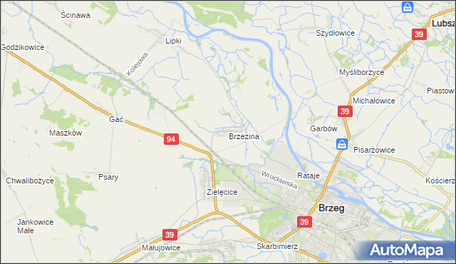 mapa Brzezina gmina Skarbimierz, Brzezina gmina Skarbimierz na mapie Targeo