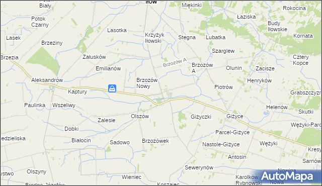 mapa Brzozów Stary, Brzozów Stary na mapie Targeo