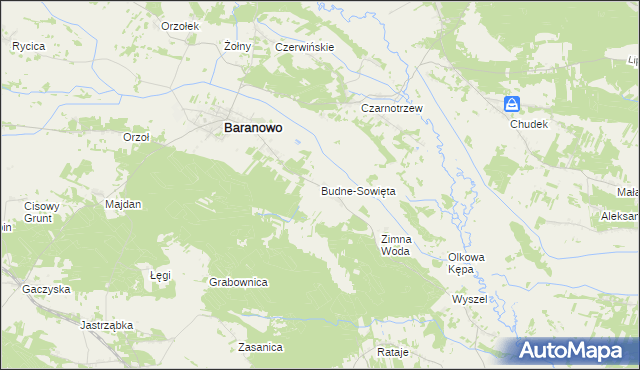 mapa Budne-Sowięta, Budne-Sowięta na mapie Targeo