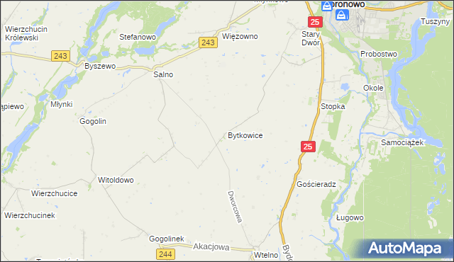 mapa Bytkowice, Bytkowice na mapie Targeo