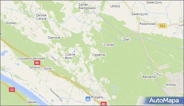 mapa Cegielnik, Cegielnik na mapie Targeo