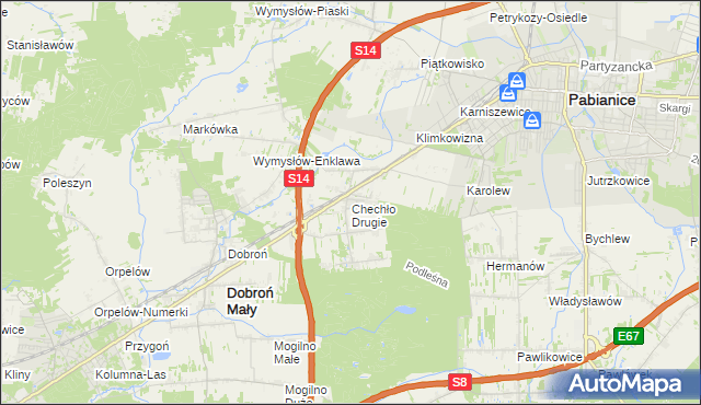 mapa Chechło Drugie, Chechło Drugie na mapie Targeo