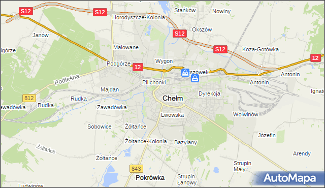 mapa Chełma, Chełm na mapie Targeo