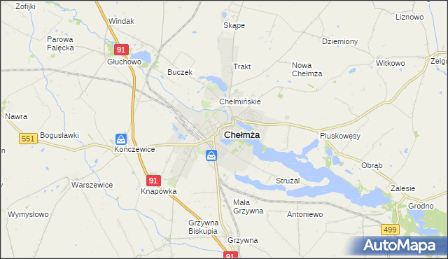 mapa Chełmża, Chełmża na mapie Targeo