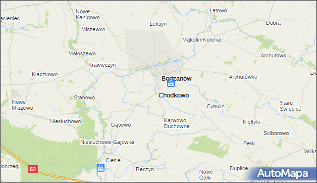 mapa Chodkowo, Chodkowo na mapie Targeo