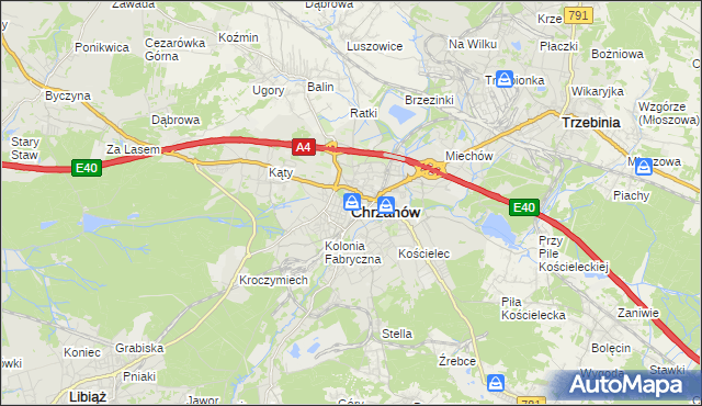 mapa Chrzanów, Chrzanów na mapie Targeo