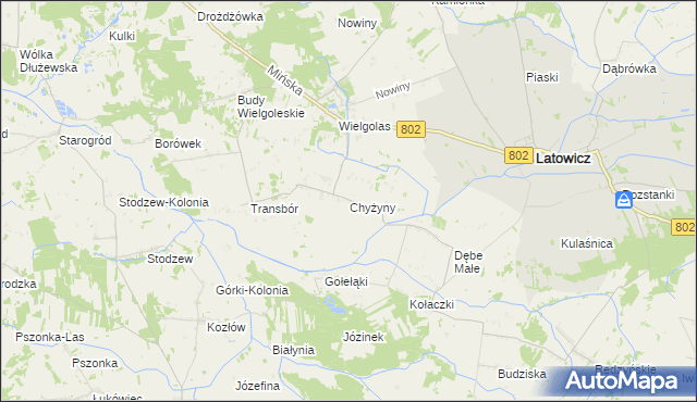mapa Chyżyny, Chyżyny na mapie Targeo
