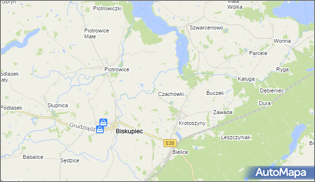 mapa Czachówki, Czachówki na mapie Targeo