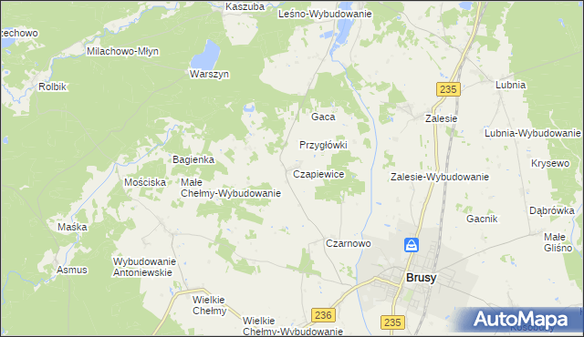 mapa Czapiewice, Czapiewice na mapie Targeo