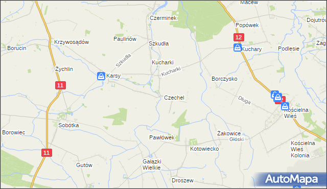 mapa Czechel, Czechel na mapie Targeo