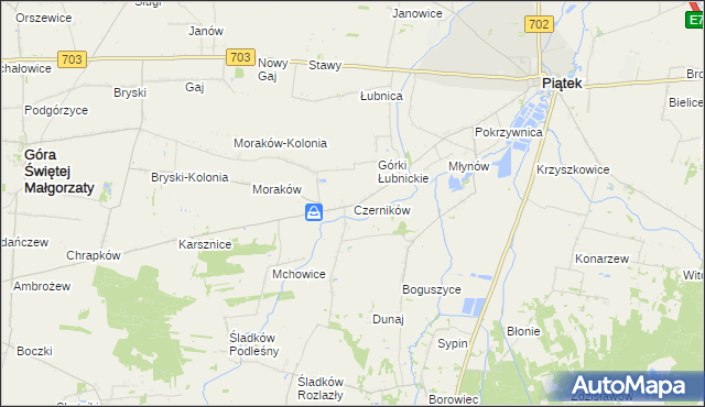 mapa Czerników gmina Piątek, Czerników gmina Piątek na mapie Targeo